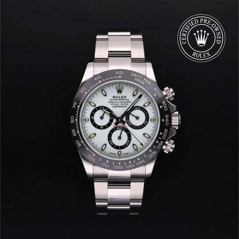 Rolex Certified Pre-Owned Cosmograph Daytona in Oyster, 40 mm, Stainless Steel 116500LN watch available at Long's Jewelers.