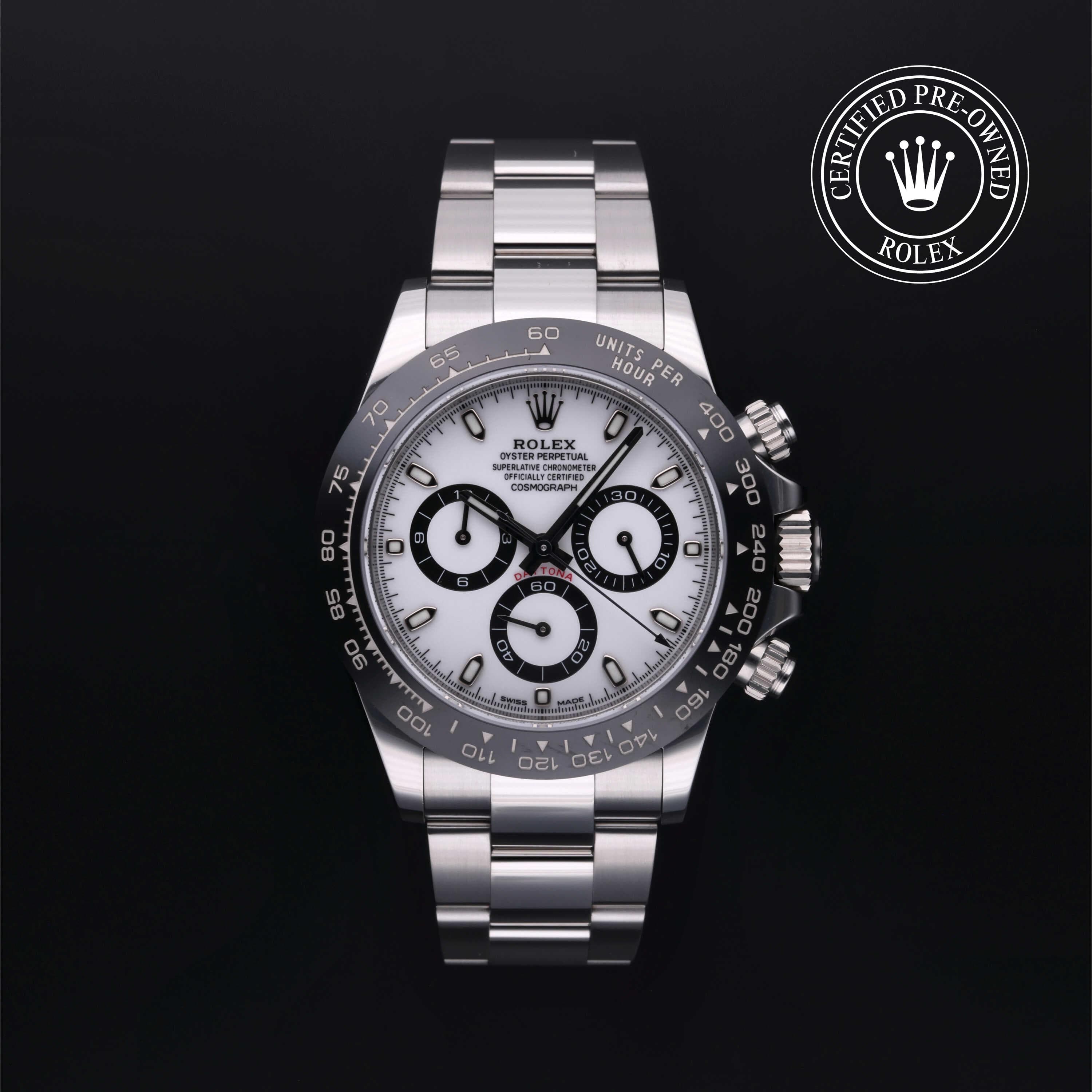 Rolex Certified Pre-Owned Cosmograph Daytona in Oyster, 40 mm, Stainless Steel 116500LN watch available at Long's Jewelers.