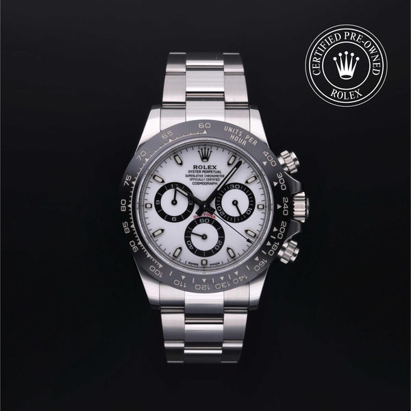 Rolex Certified Pre-Owned Cosmograph Daytona in Oyster, 40 mm, Stainless Steel 116500LN watch available at Long's Jewelers.