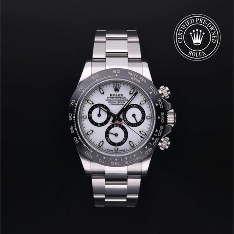 Rolex Certified Pre-Owned Cosmograph Daytona in Oyster, 40 mm, Stainless Steel 116500LN watch available at Long's Jewelers.