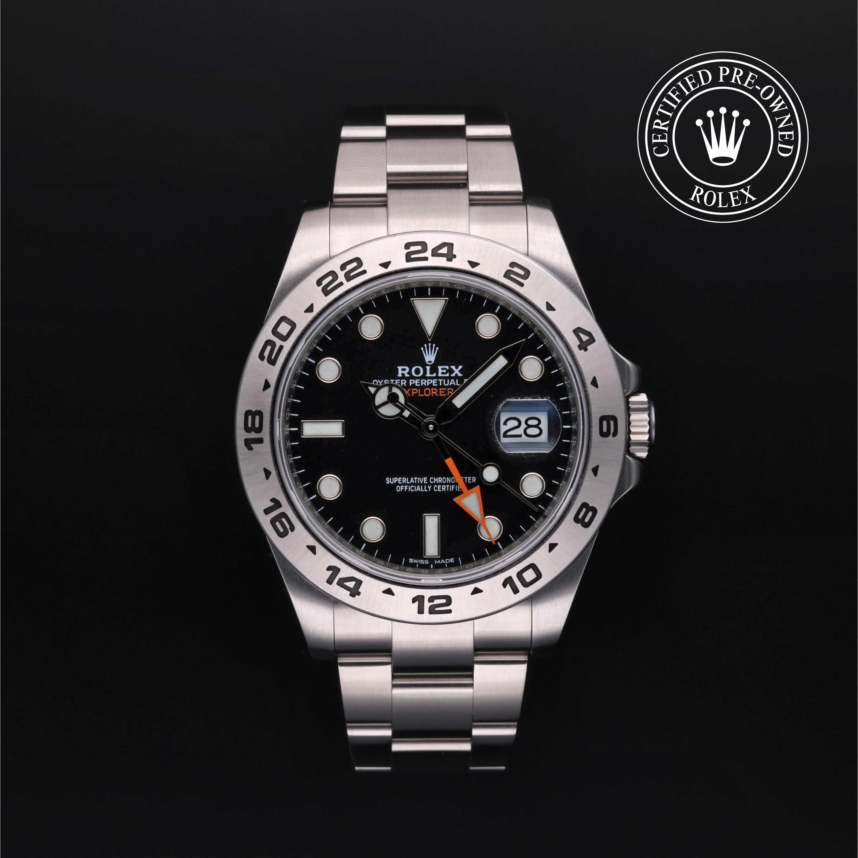 Rolex Certified Pre-Owned Explorer II in Oyster, 42 mm, Stainless Steel 216570 watch available at Long's Jewelers.