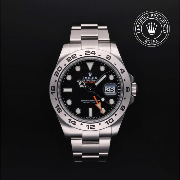 Rolex Certified Pre-Owned Explorer II in Oyster, 42 mm, Stainless Steel 216570 watch available at Long's Jewelers.