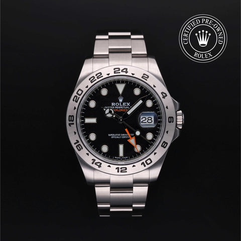 Rolex Certified Pre-Owned Explorer II in Oyster, 42 mm, Stainless Steel 216570 watch available at Long's Jewelers.