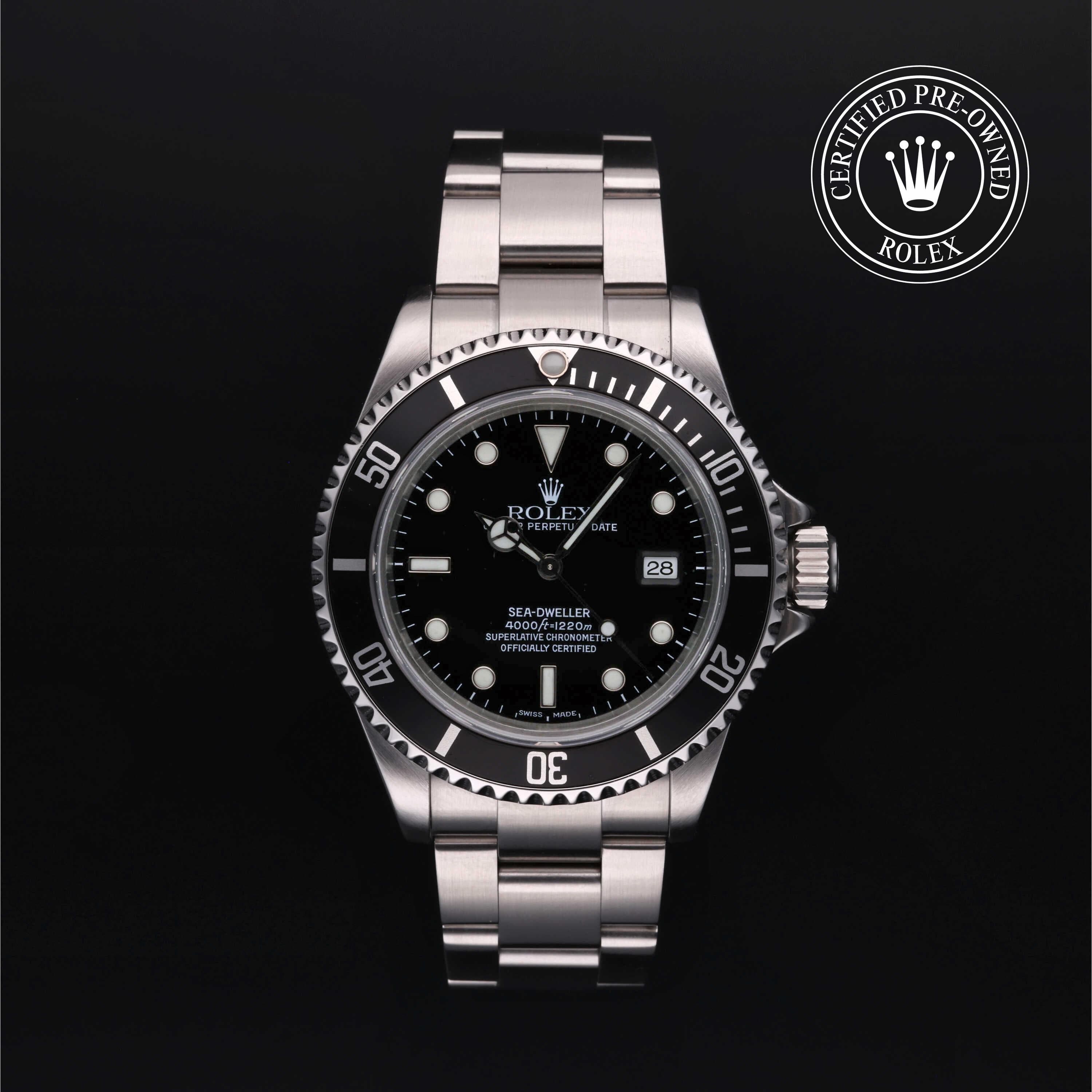 Rolex Certified Pre-Owned Sea-Dweller Oyster, 40 mm, Stainless Steel 16600 watch available at Long's Jewelers.