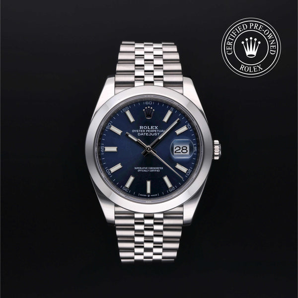 Rolex Certified Pre-Owned Datejust in Jubilee, 41 mm, Stainless Steel 126300 watch available at Long's Jewelers.