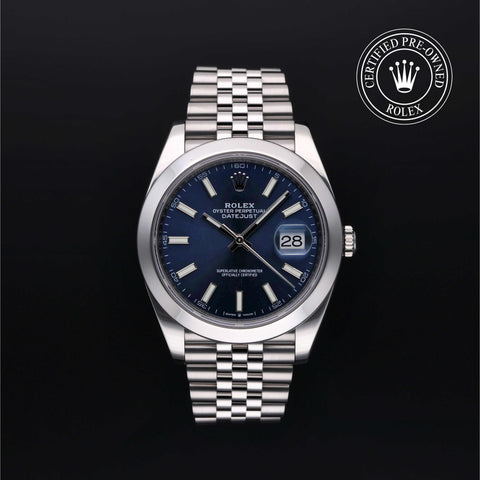 Rolex Certified Pre-Owned Datejust in Jubilee, 41 mm, Stainless Steel 126300 watch available at Long's Jewelers.