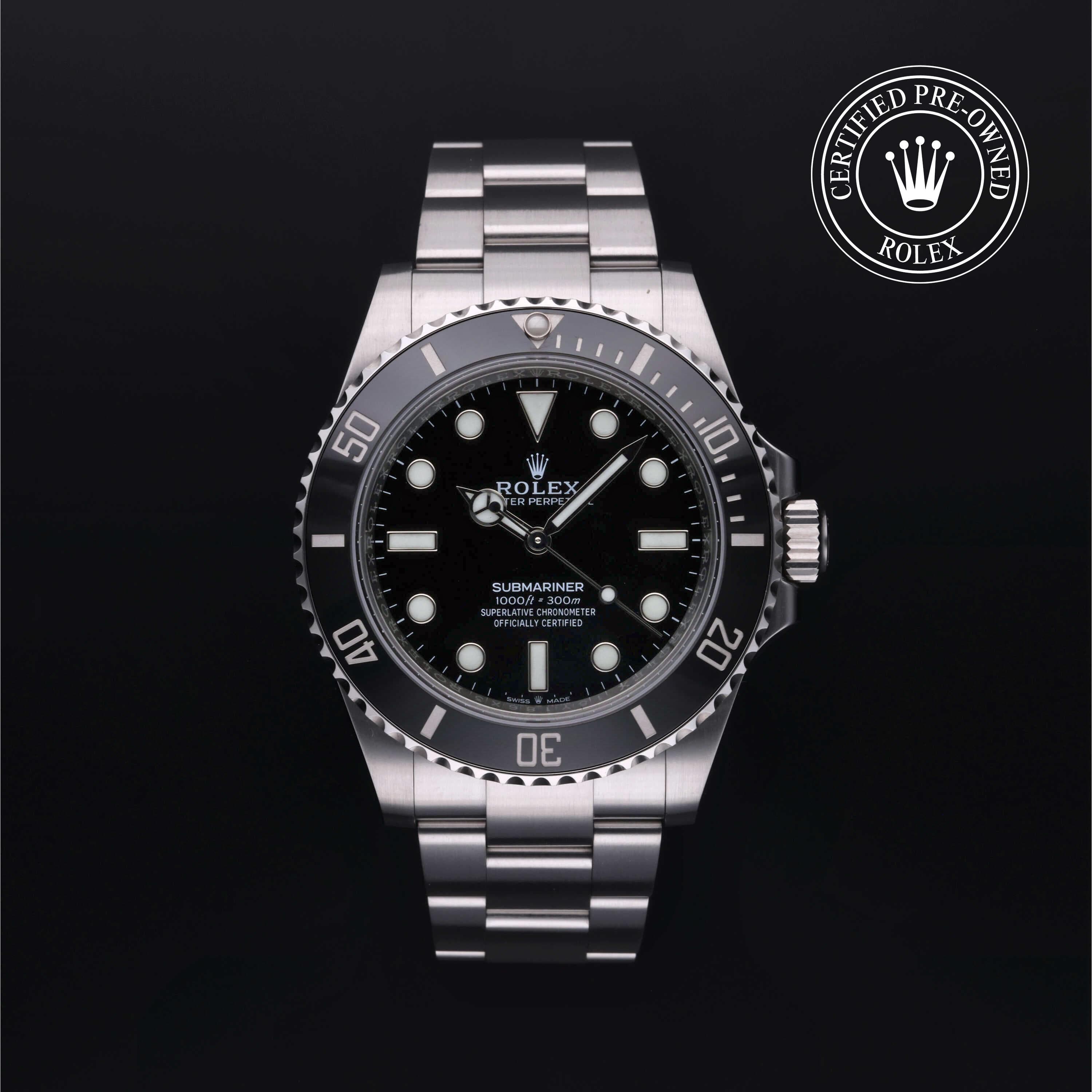 Rolex Certified Pre-Owned Submariner in Oyster, 41 mm, Stainless Steel 124060 watch available at Long's Jewelers.