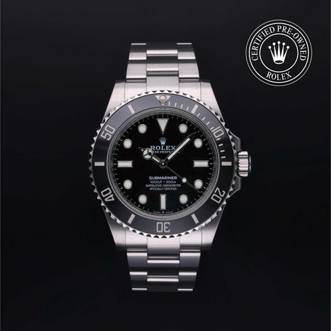 Rolex Certified Pre-Owned Submariner in Oyster, 41 mm, Stainless Steel 124060 watch available at Long's Jewelers.
