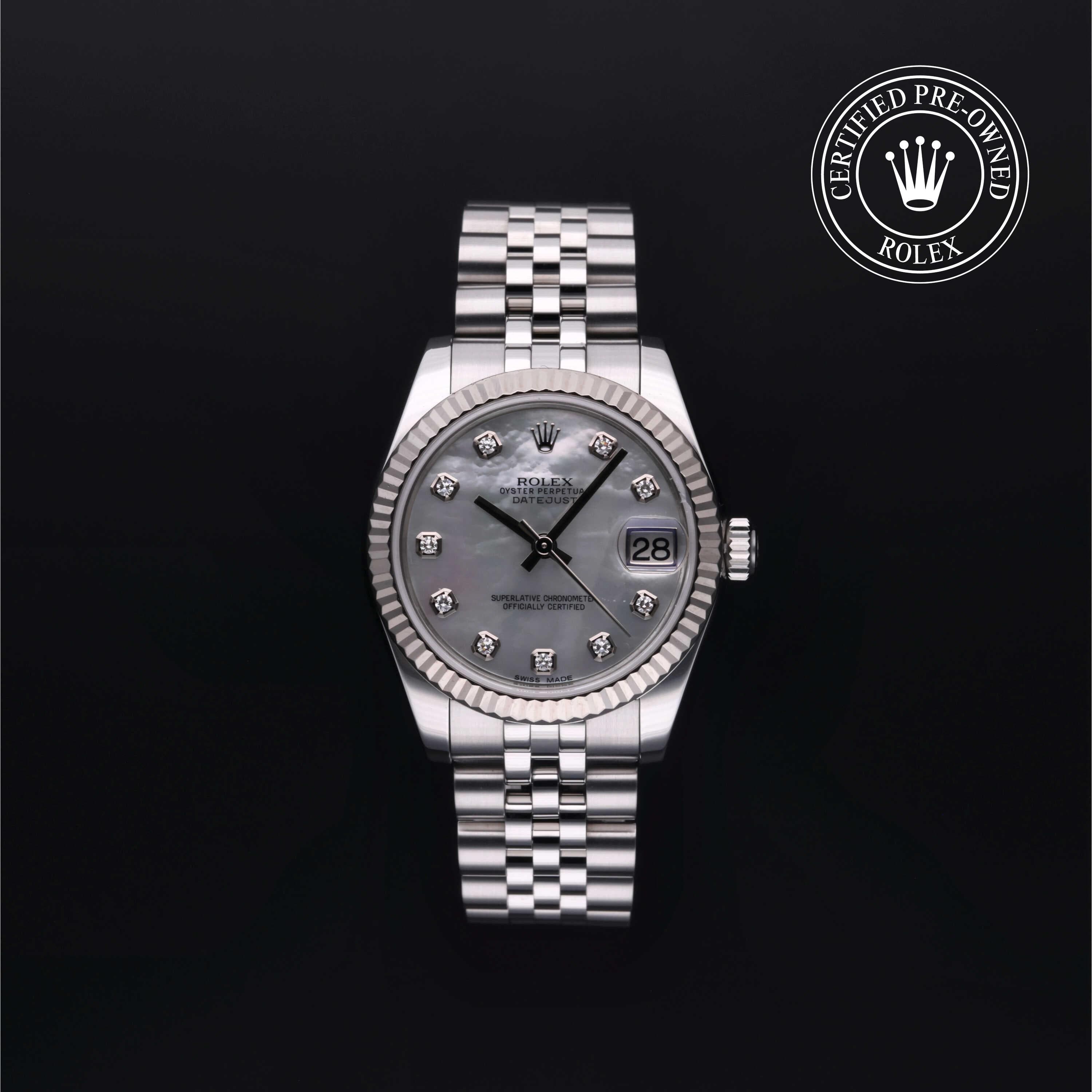 Rolex Certified Pre-Owned Datejust in Jubilee, 31 mm, Stainless Steel and white gold 178274 watch available at Long's Jewelers.