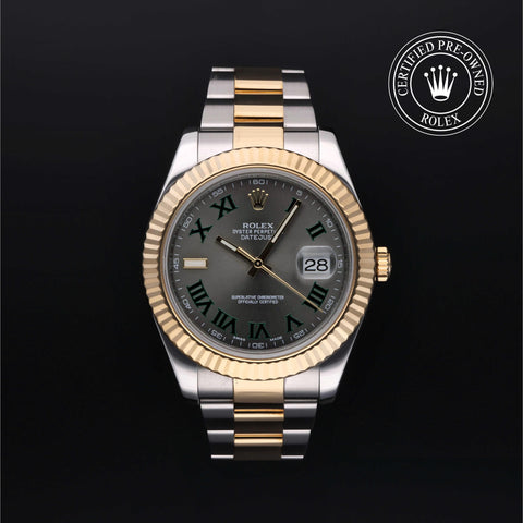 Rolex Certified Pre-Owned Datejust II in Oyster, 41 mm, Stainless steel and yellow gold 116333 watch available at Long's Jewelers.
