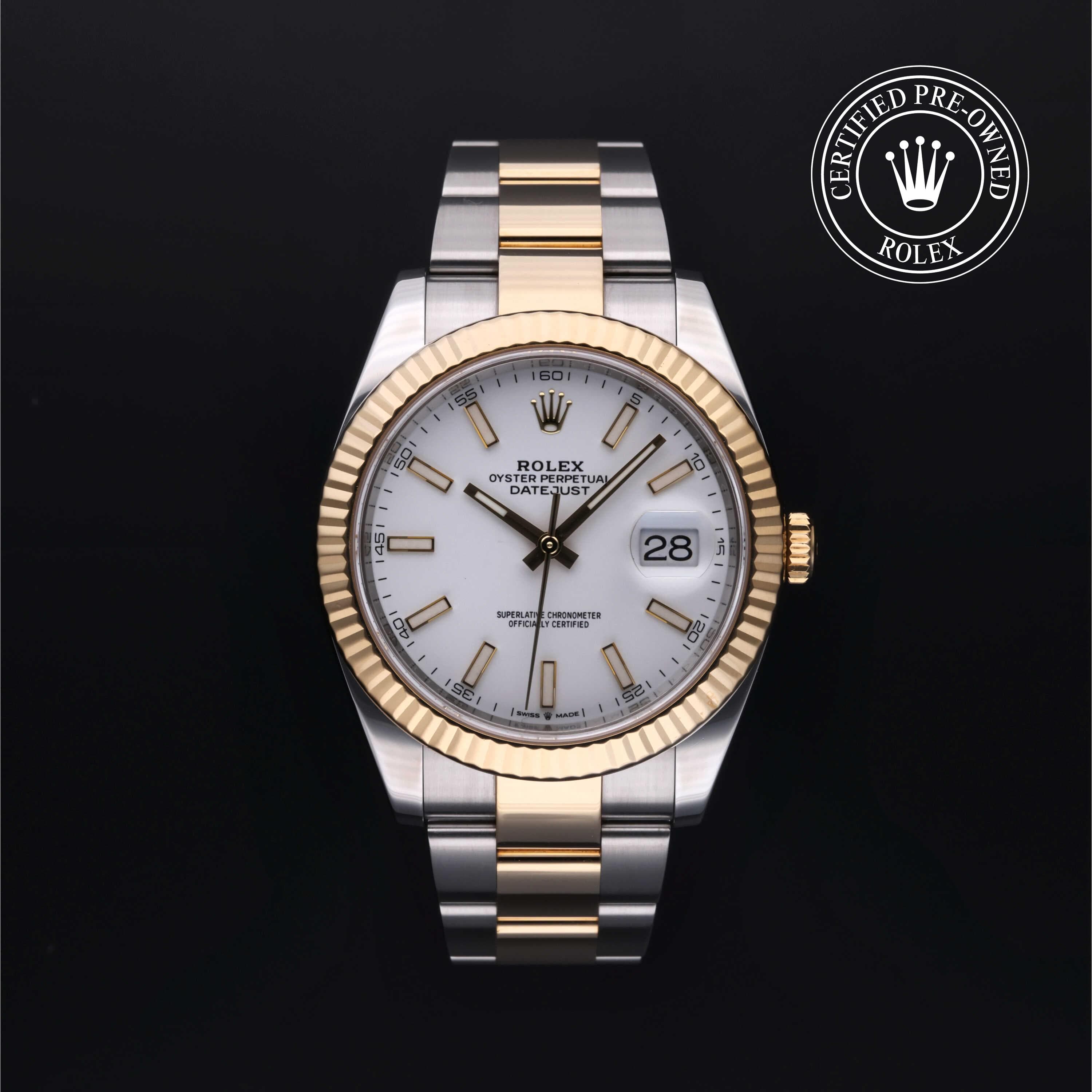 Rolex Certified Pre-Owned Datejust in Oyster, 41 mm, Stainless Steel and yellow gold 126333 watch available at Long's Jewelers.