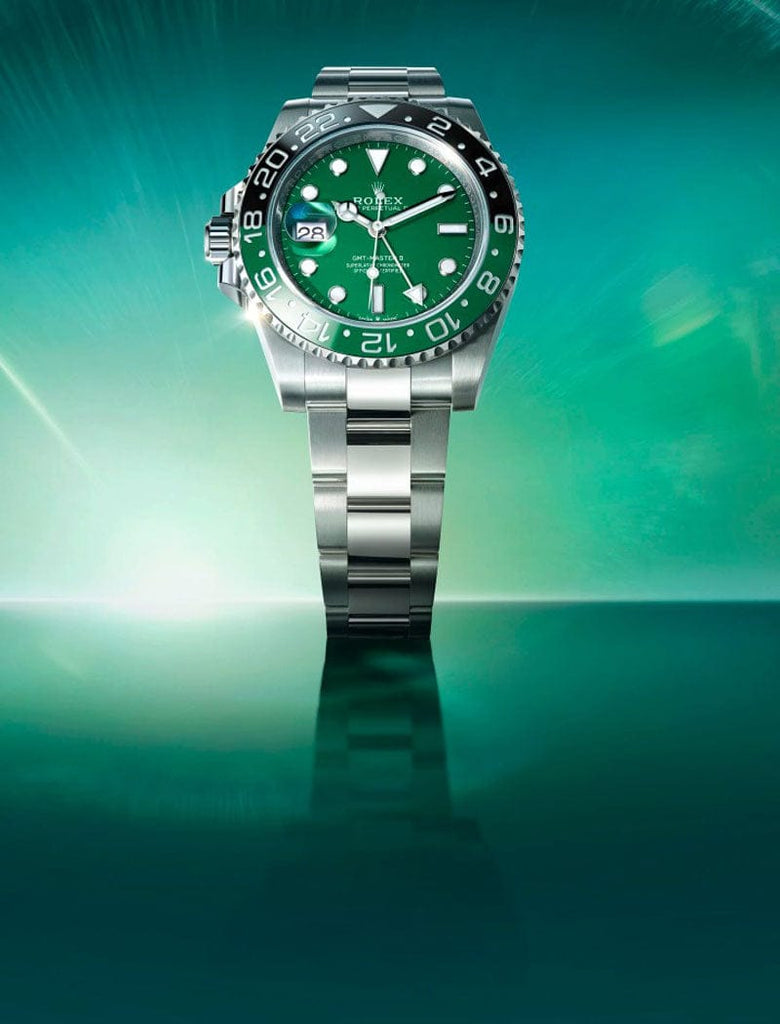 Rolex GMT-Master II on green background