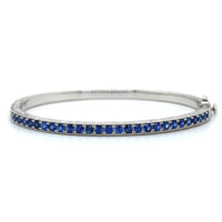 Penny Preville 18K White Gold Blue Sapphire Bangle