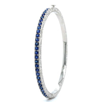 Penny Preville 18K White Gold Blue Sapphire Bangle