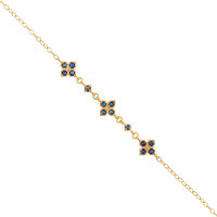 Adel Chefridi 18K Yellow Gold Floral Station Sapphire Bracelet