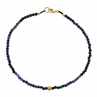 18K Yellow Gold Sapphire Beaded Bracelet