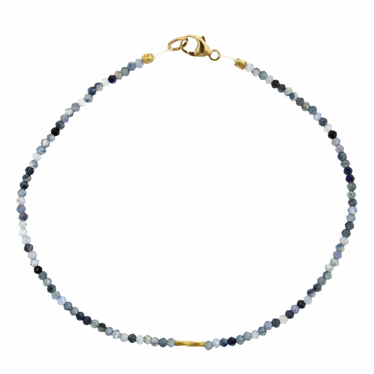 18K Yellow Gold Sapphire Bead Bracelet