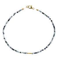18K Yellow Gold Sapphire Bead Bracelet