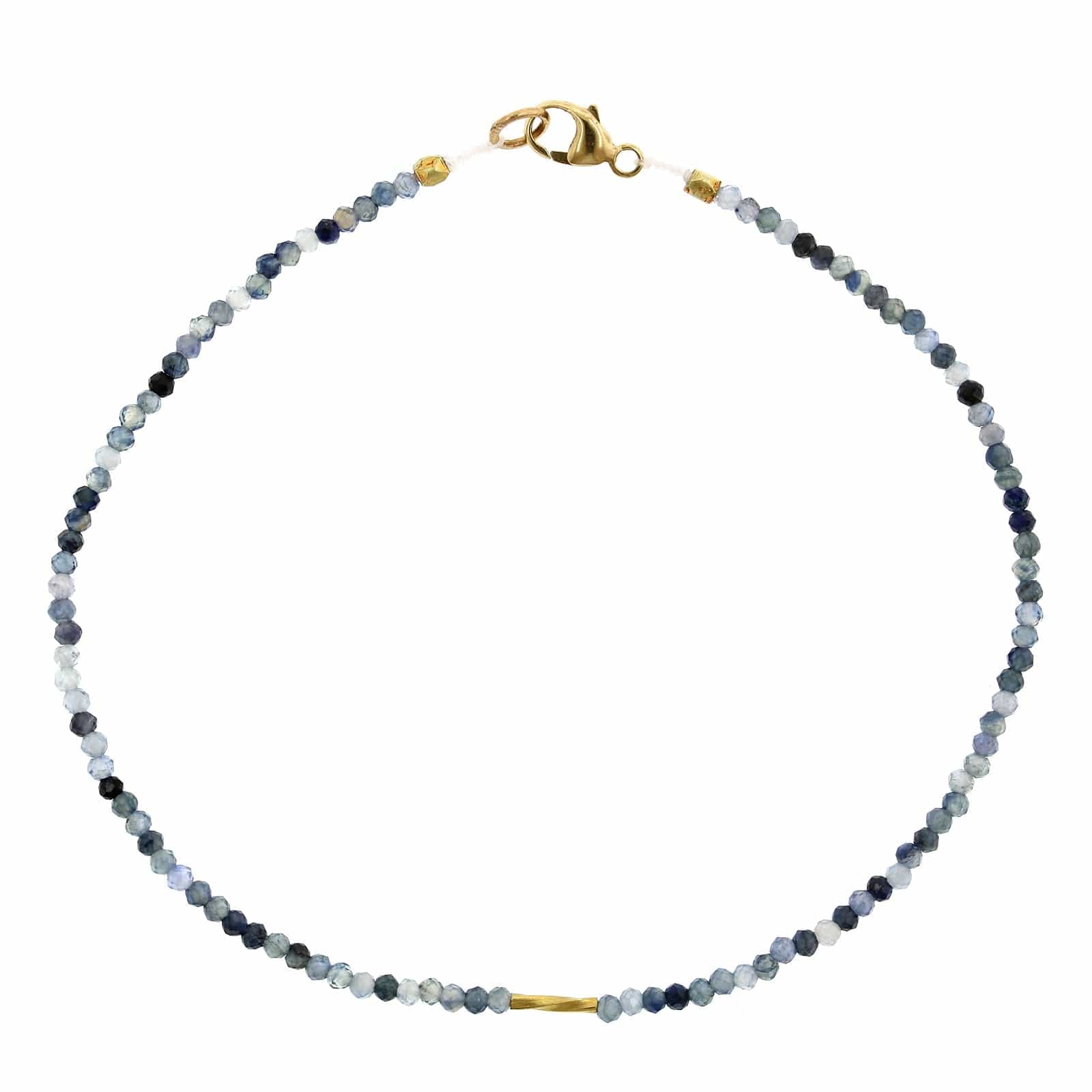 18K Yellow Gold Sapphire Bead Bracelet
