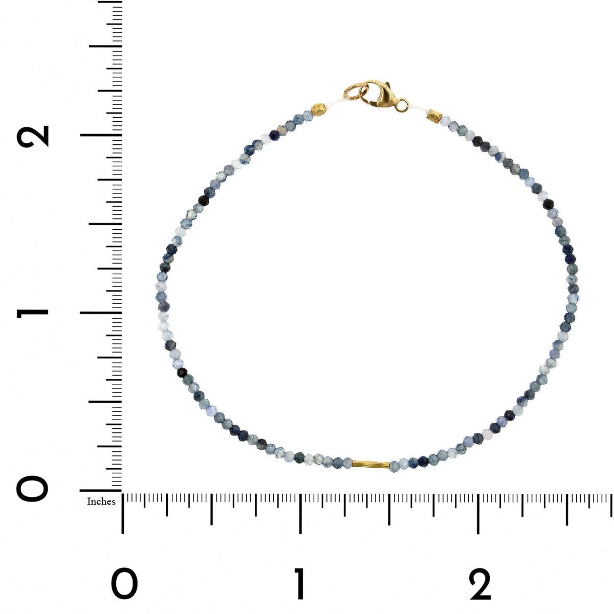 18K Yellow Gold Sapphire Bead Bracelet