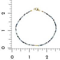 18K Yellow Gold Sapphire Bead Bracelet
