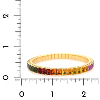 Zydo 18K Yellow Gold Sapphire Rainbow Stretch Bracelet