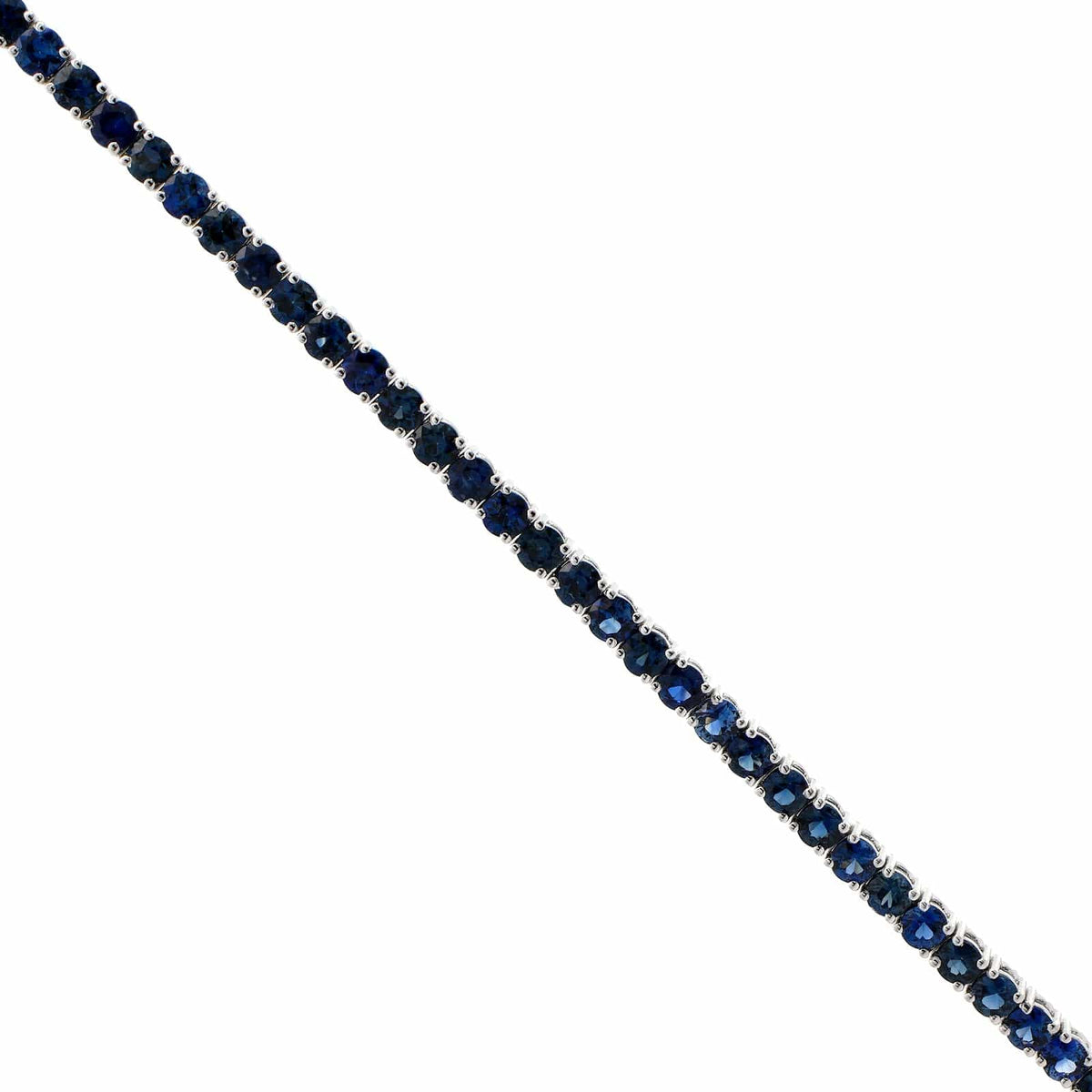 18K White Gold Blue Sapphire Tennis Bracelet