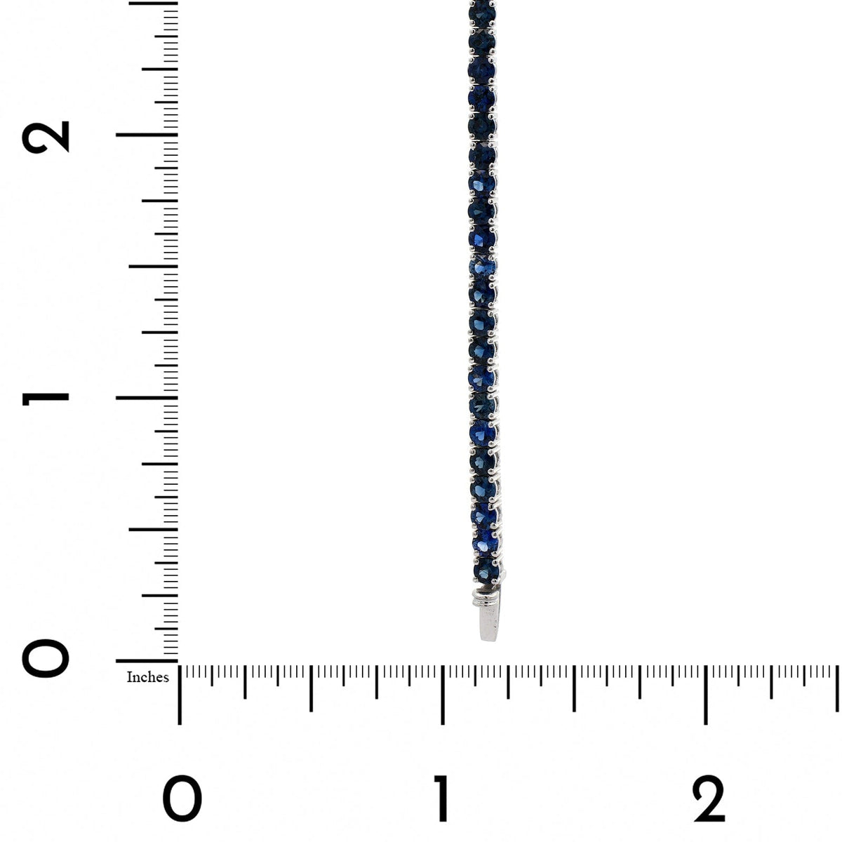 18K White Gold Blue Sapphire Tennis Bracelet