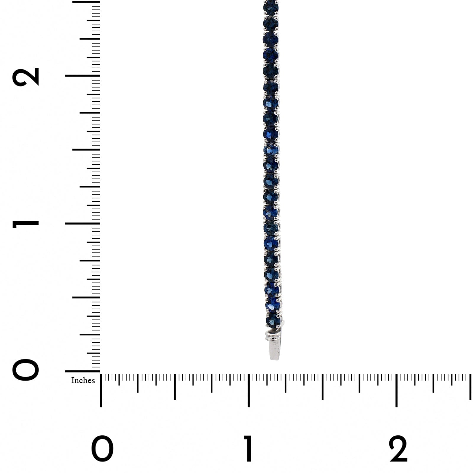 18K White Gold Blue Sapphire Tennis Bracelet