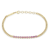 Zoe Chicco 14K Yellow Gold Pink Sapphire Segment Tennis Bracelet
