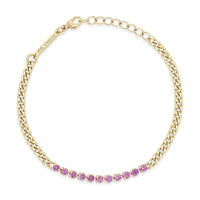 Zoe Chicco 14K Yellow Gold Pink Sapphire Segment Tennis Bracelet