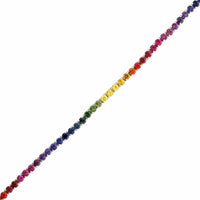 14K White Gold Rainbow Colored Sapphire Tennis Bracelet