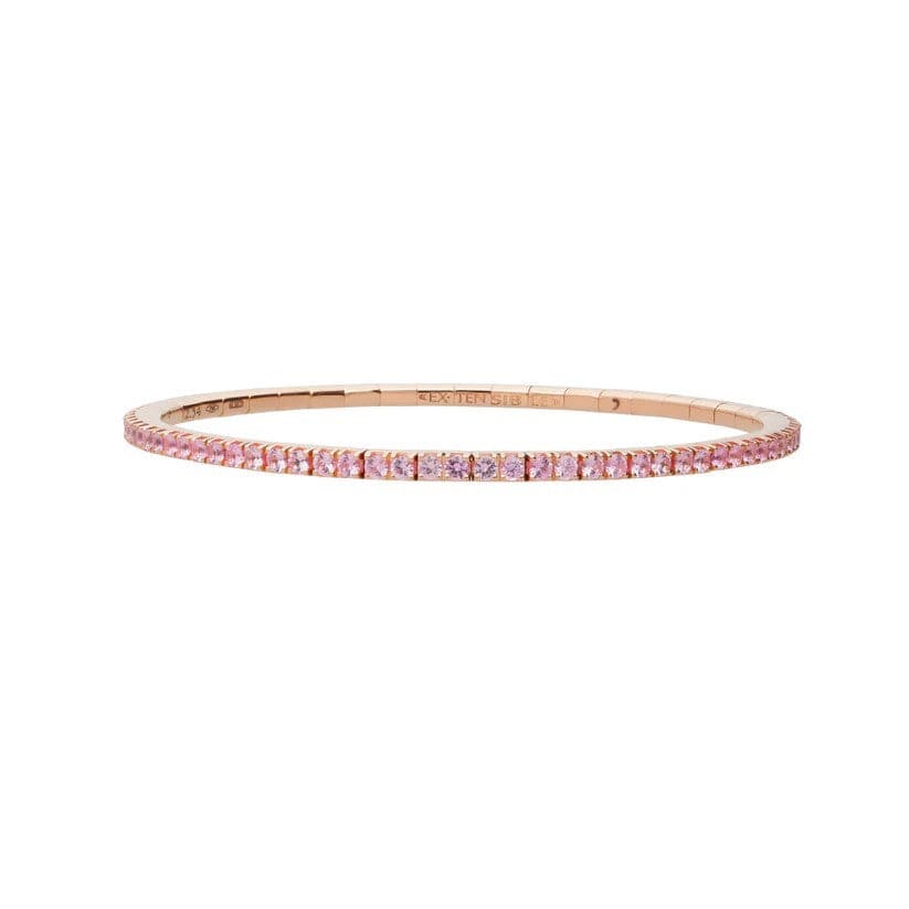 18K Rose Gold Pink Sapphire Stretch Tennis Bracelet