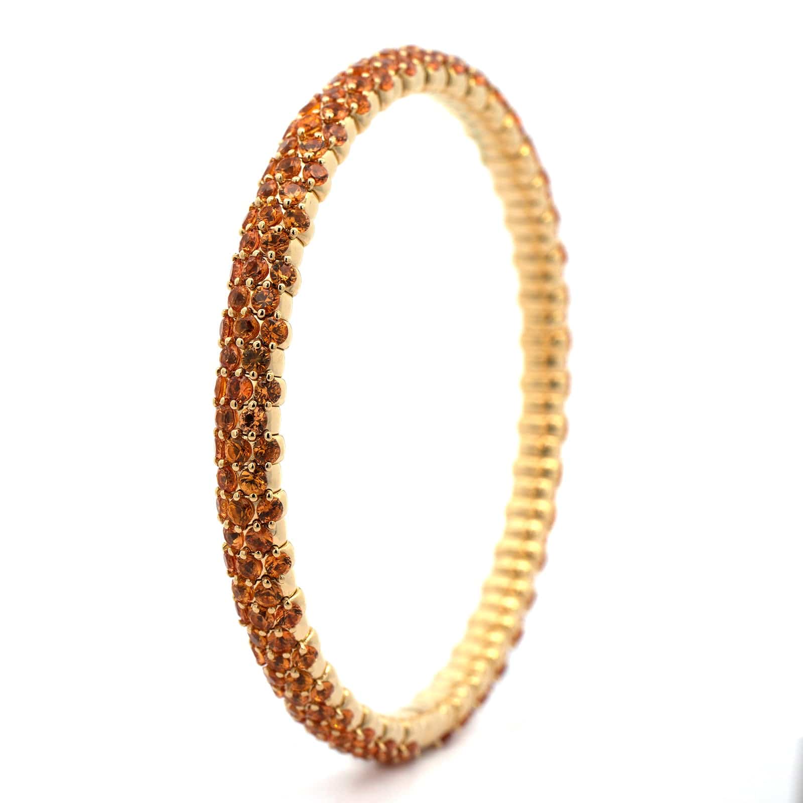 Zydo 18K Yellow Gold Orange Sapphire Stretch Bracelet