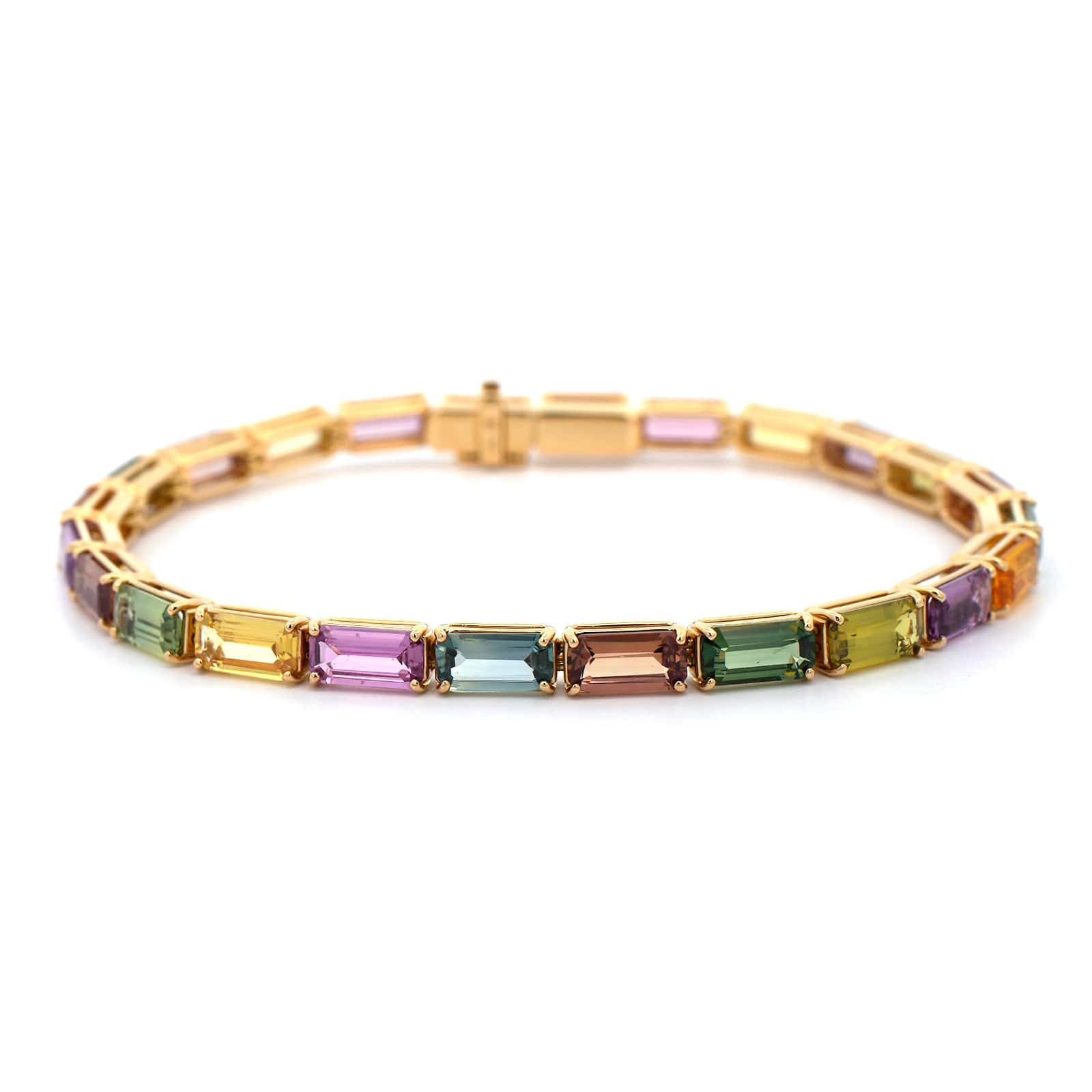 Bayco 18K Yellow Gold Emerald Cut Sapphire Bracelet