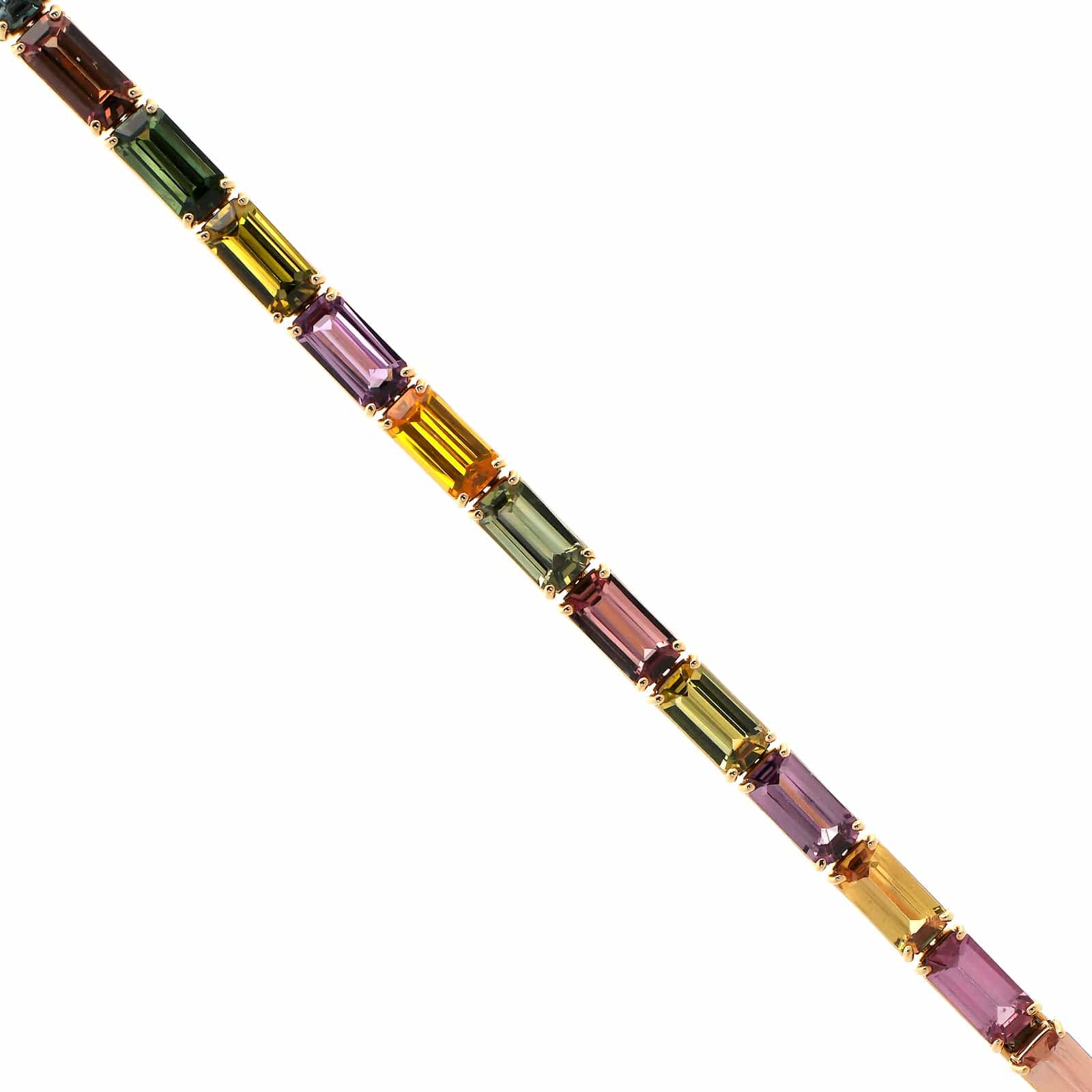 Bayco 18K Yellow Gold Emerald Cut Sapphire Bracelet