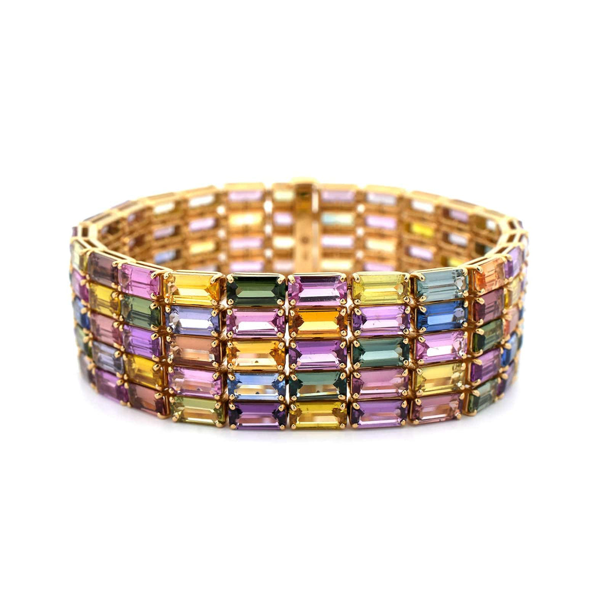 Bayco 18K Yellow Gold Emerald Cut Sapphire Bracelet