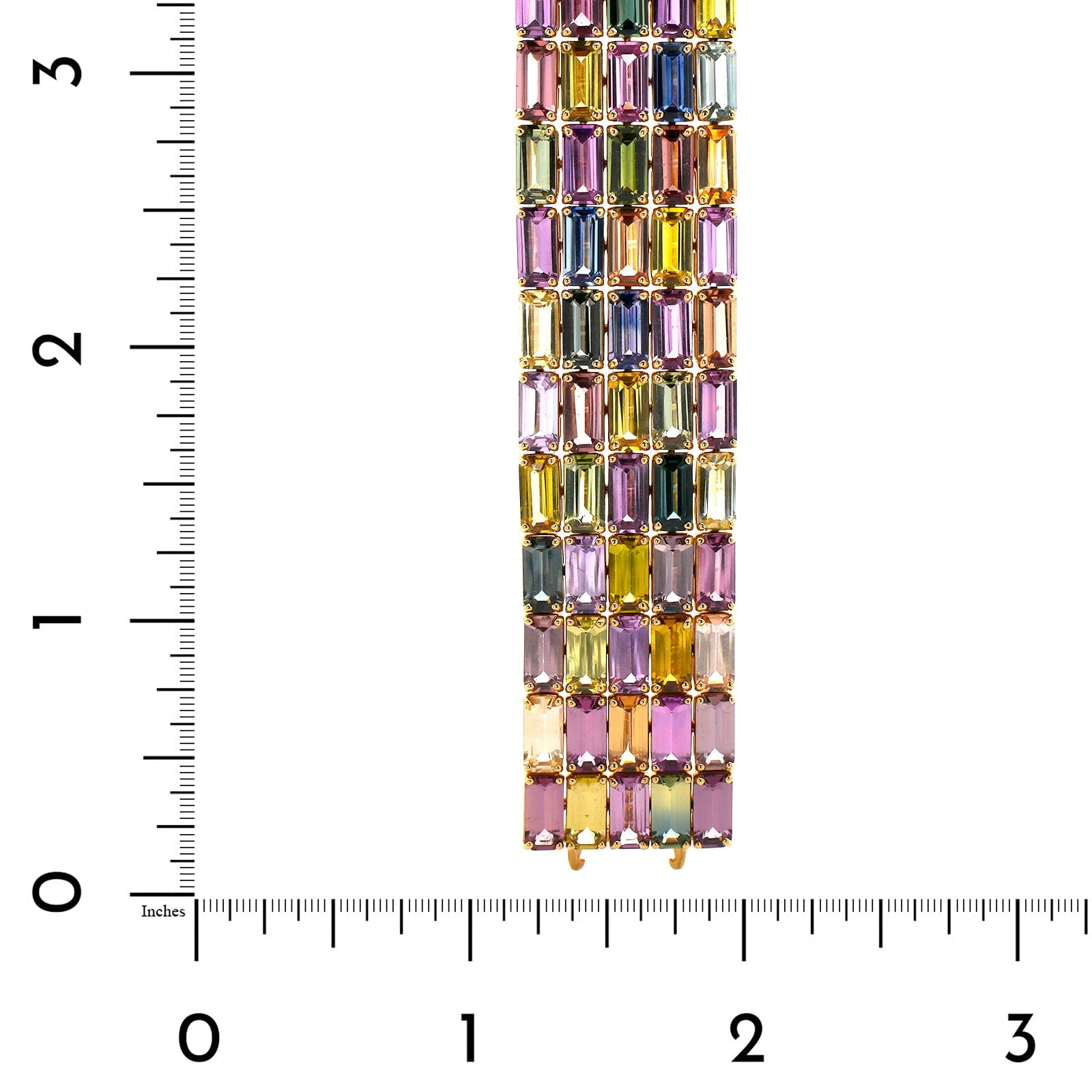 Bayco 18K Yellow Gold Emerald Cut Sapphire Bracelet