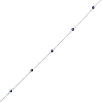 18K White Gold Bezel Set Round Blue Sapphire Bracelet