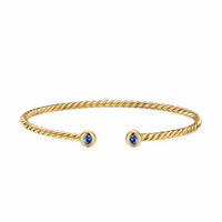 Micro Cablespira® Flex Round Bracelet 18K Yellow Gold with Blue Sapphires, 2.6mm