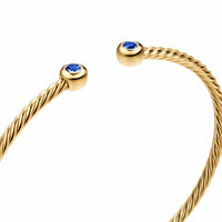 Micro Cablespira® Flex Round Bracelet 18K Yellow Gold with Blue Sapphires, 2.6mm