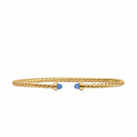 Micro Cablespira® Flex Bracelet 18K Yellow Gold with Blue Sapphires, 2.6mm