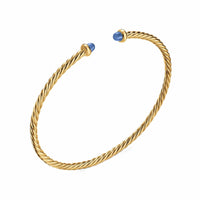 Micro Cablespira® Flex Bracelet 18K Yellow Gold with Blue Sapphires, 2.6mm