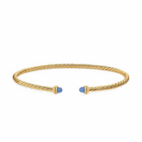 Micro Cablespira® Flex Bracelet 18K Yellow Gold with Blue Sapphires, 2.6mm