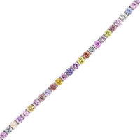 Platinum Multi Colored Sapphire Tennis Bracelet