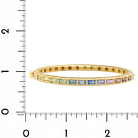 Suzy Landa 18K Yellow Gold Multi Colored Sapphire Bangle Bracelet