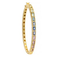 Suzy Landa 18K Yellow Gold Multi Colored Sapphire Bangle Bracelet