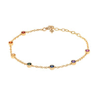 Julia Chafe 14K Yellow Gold Rainbow Colored Sapphire Interval Bracelet