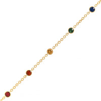 Julia Chafe 14K Yellow Gold Rainbow Colored Sapphire Interval Bracelet
