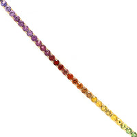 Julia Chafe 14K Yellow Gold Rainbow Colored Sapphire Tennis Bracelet